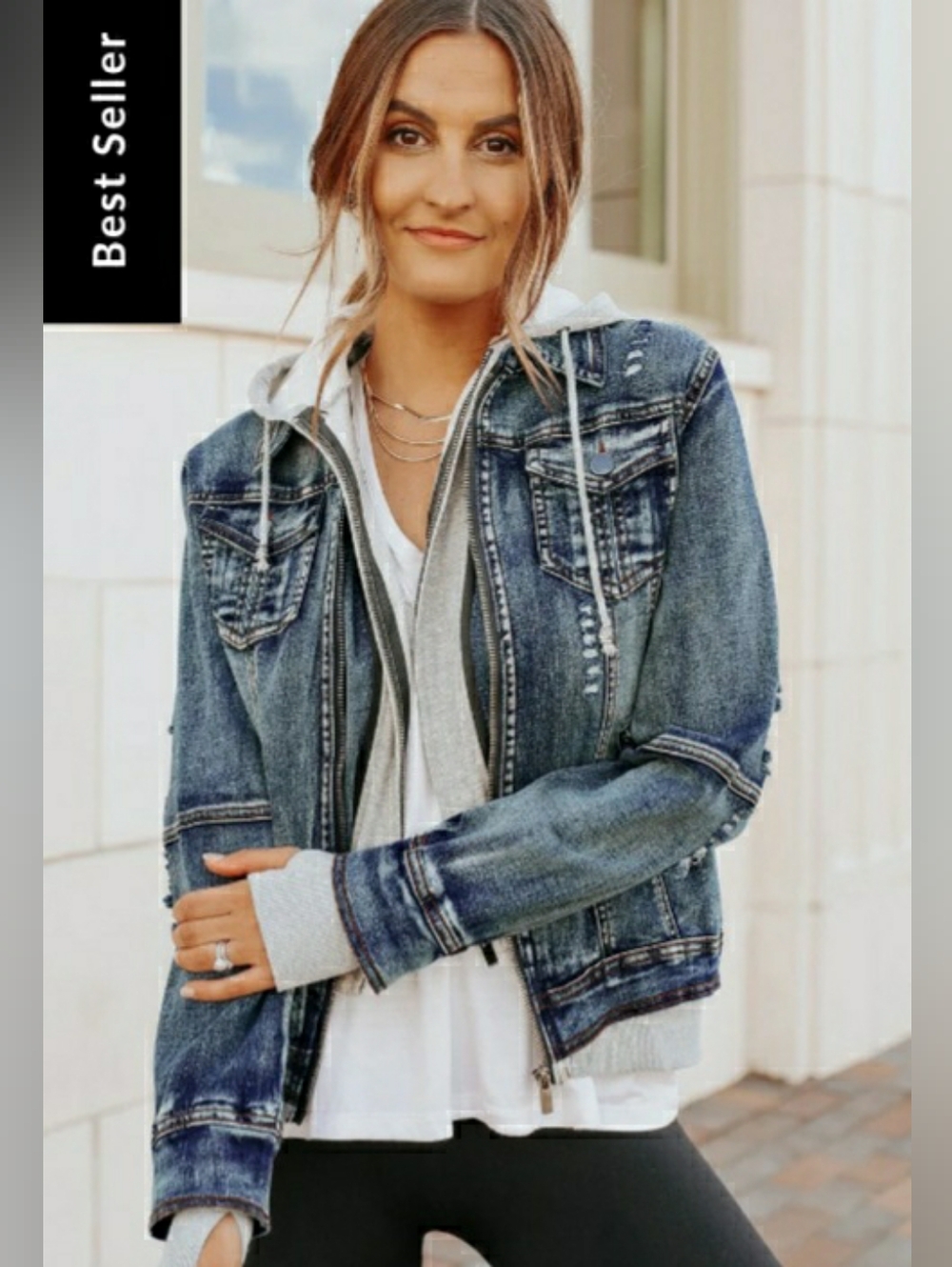 "BESTSELLER" MAGNOLIA BOUTIQUE DENIM JACKET W/HOODIE